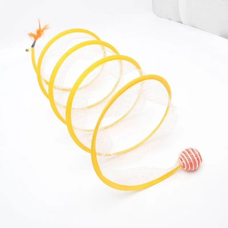 Folded Cat Tunnel S Type Cats Tunnel Spring Toy