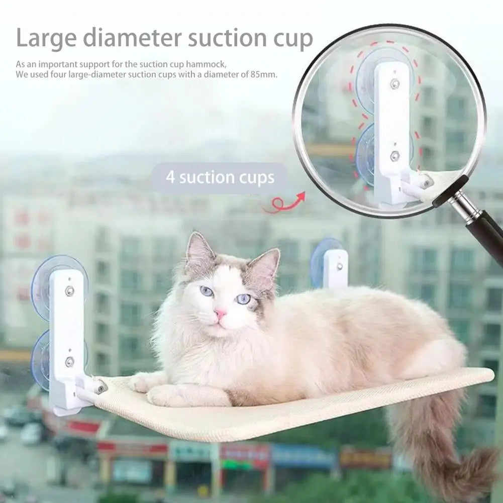 Window Mounted Cat Hammock Breathable Mesh Fabric Cover Foldable Cat Bed