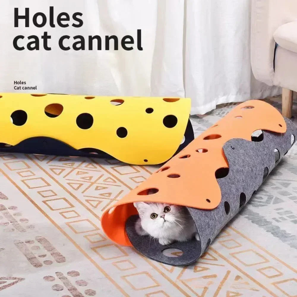 Cat Tunnels Bed Foldable Pet Tunnel Tube Bed with Holes