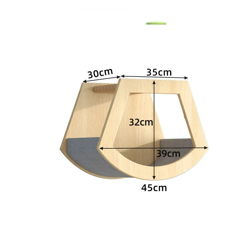 Wooden Wall Climbing Set for Cat