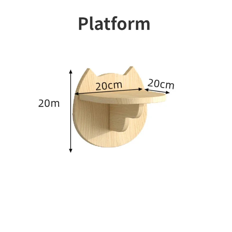 Wooden Wall Climbing Set for Cat