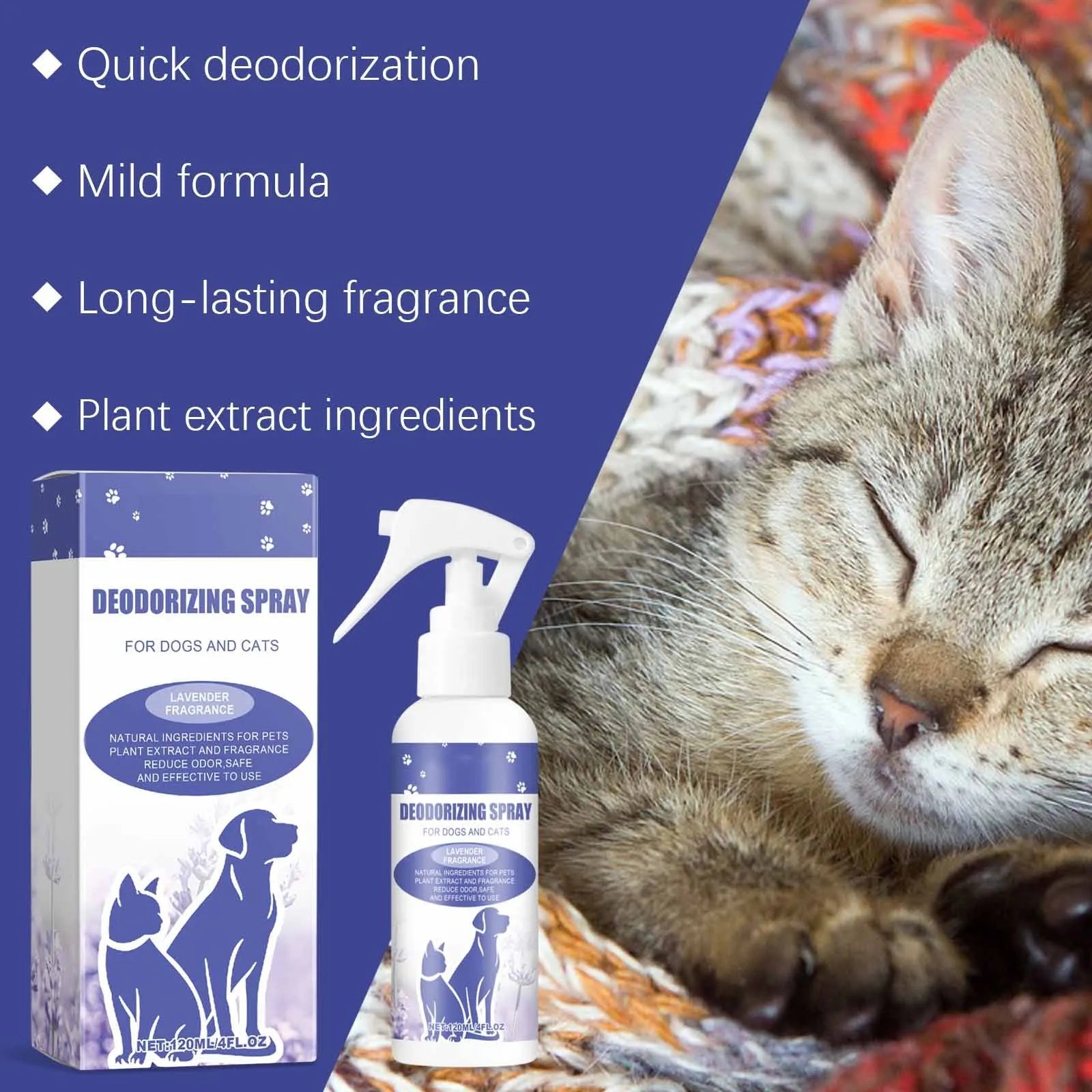 Pet Deodorant Natural Plant Formula Liquid Perfume