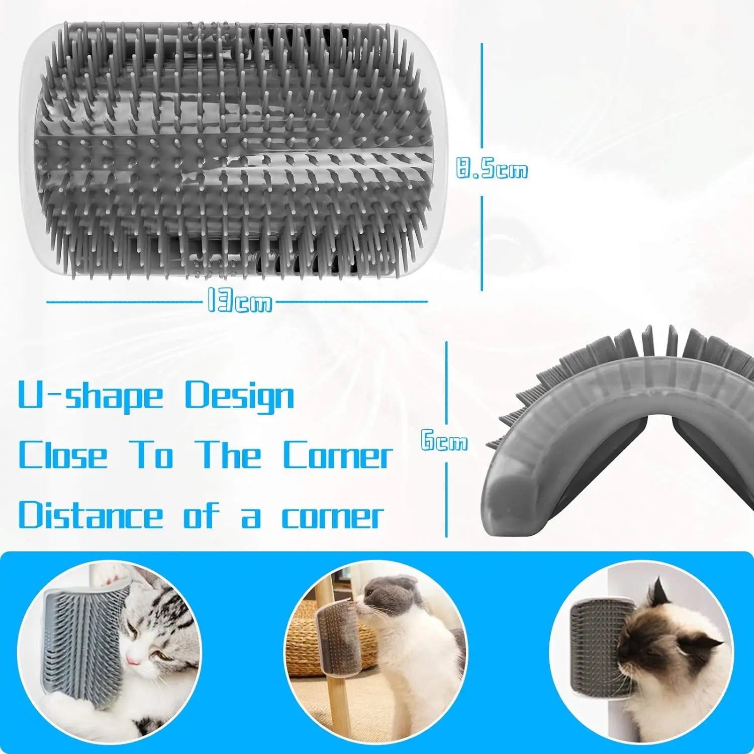 Cat Self Groomer,Soft Cat Wall Corner Scratcher