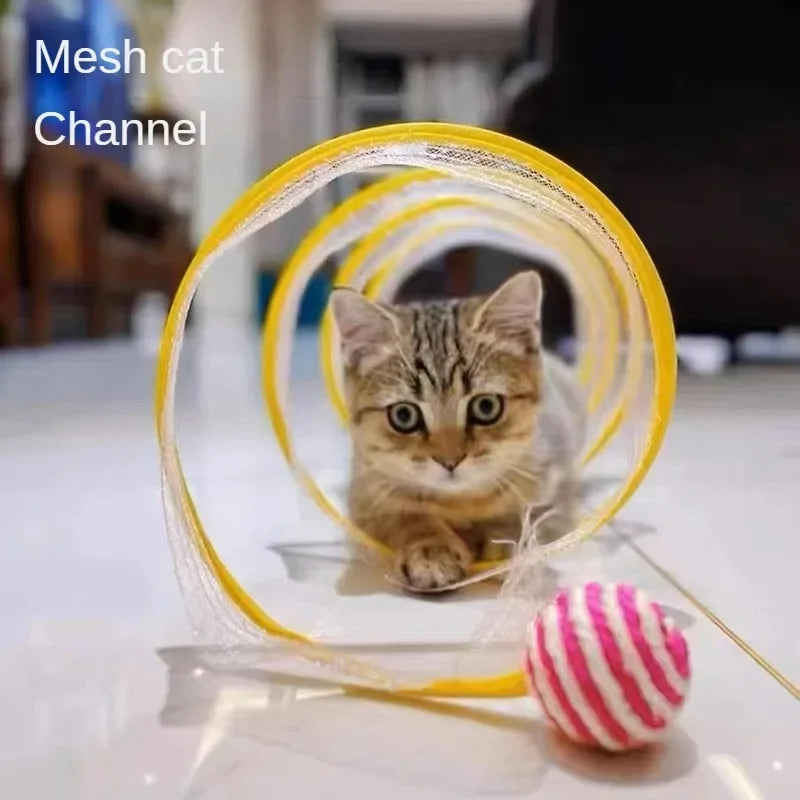 Folded Cat Tunnel S Type Cats Tunnel Spring Toy