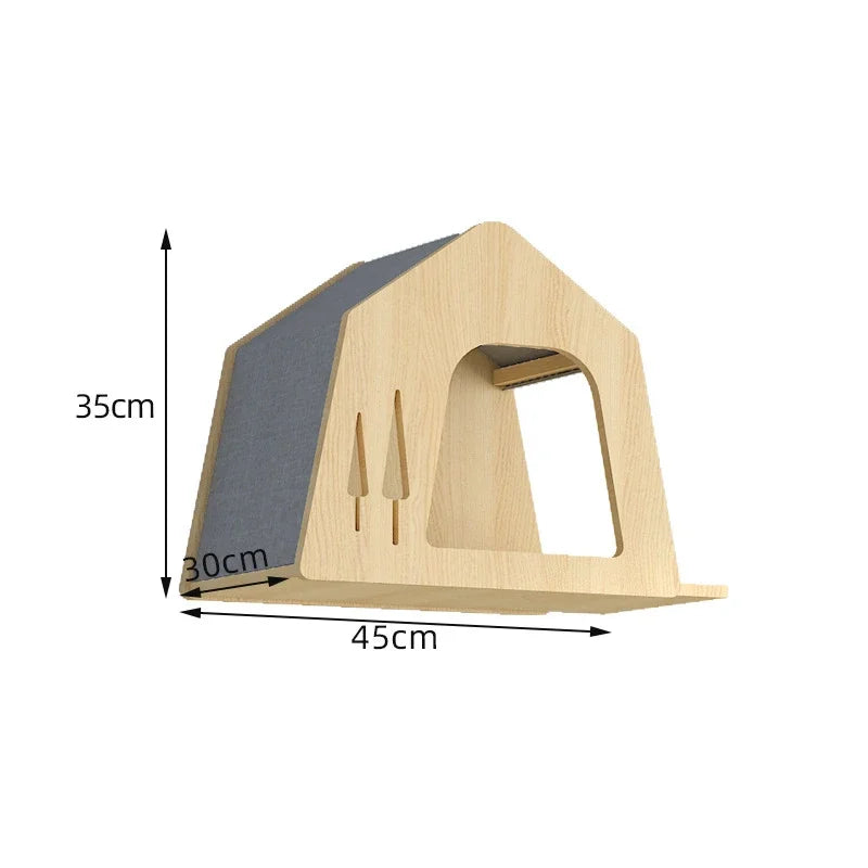 Wooden Wall Climbing Set for Cat