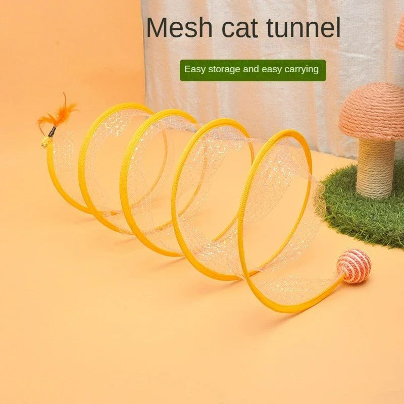 Folded Cat Tunnel S Type Cats Tunnel Spring Toy