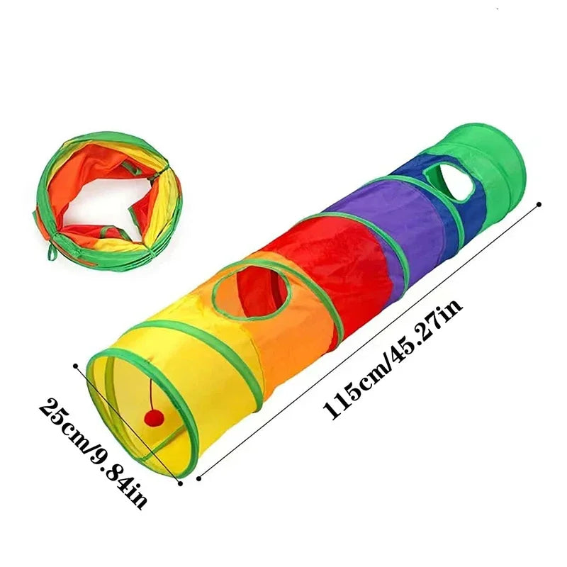 Cat Rainbow Tunnel Tube, Foldable Cat Toy