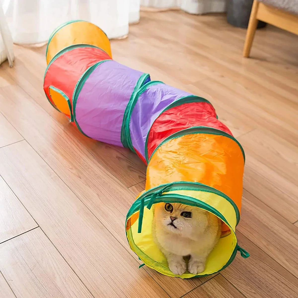Cat Rainbow Tunnel Tube, Foldable Cat Toy