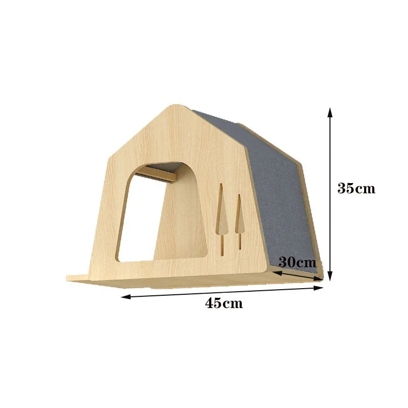 Wooden Wall Climbing Set for Cat