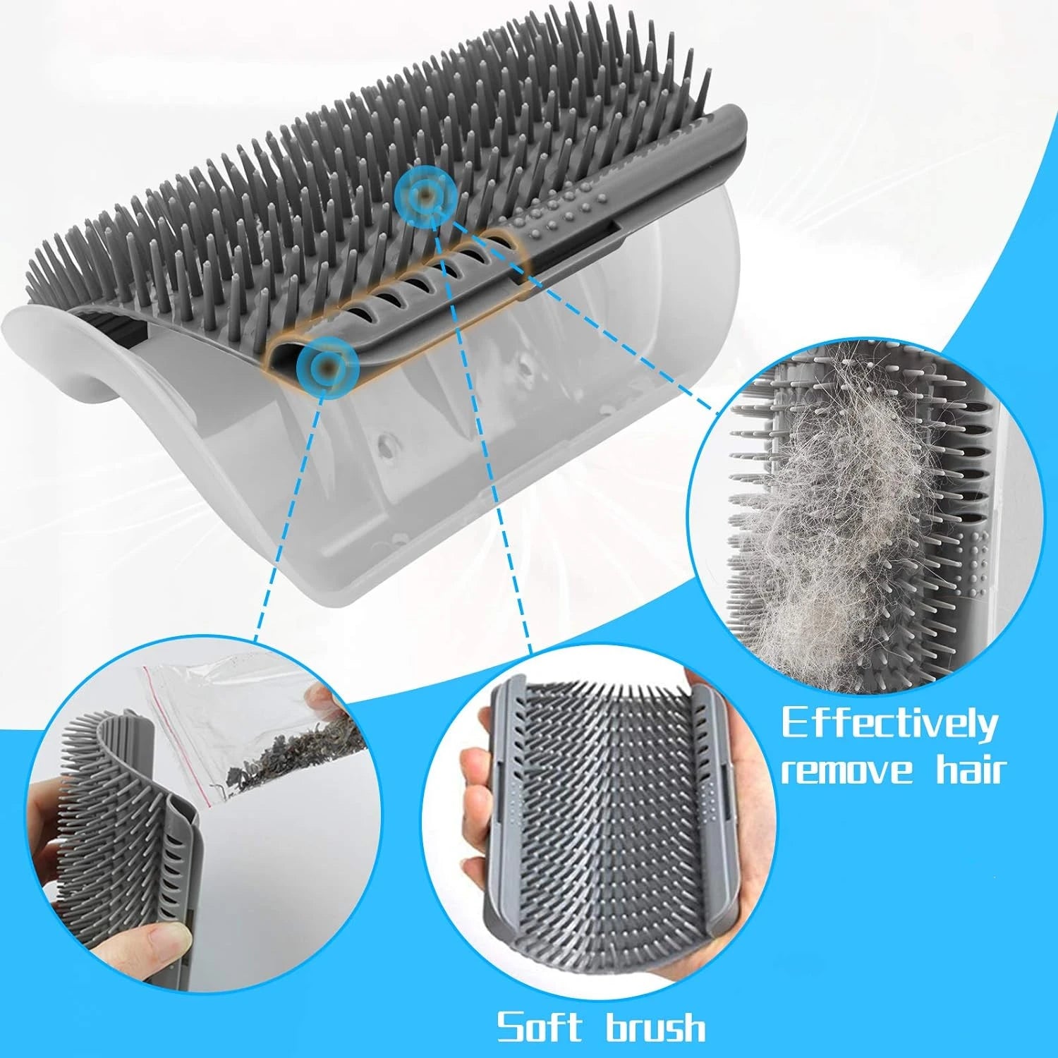 Cat Self Groomer,Soft Cat Wall Corner Scratcher