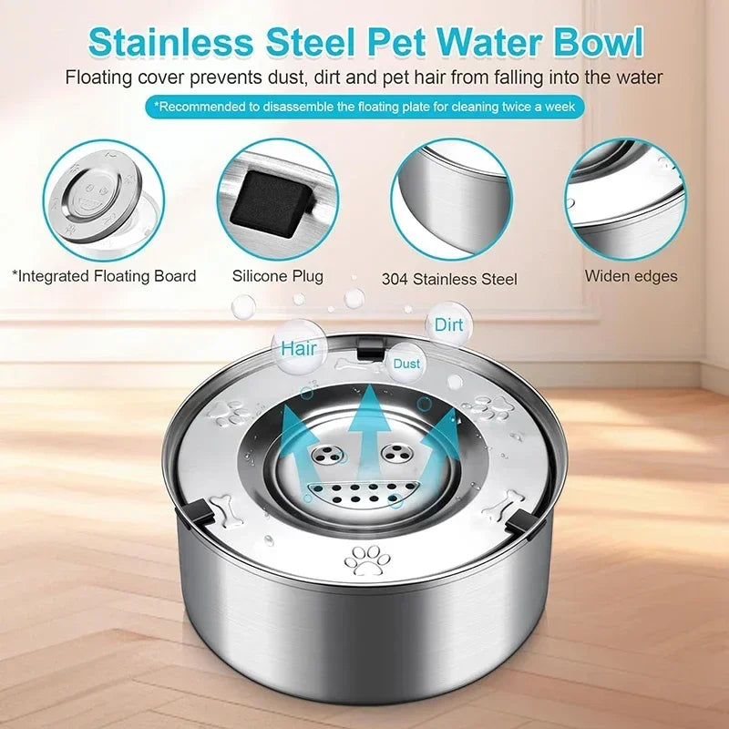 Big Capacity Stainless Steel Dog Floating Bowl