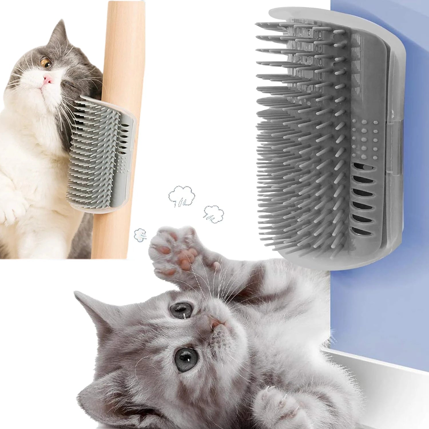 Cat Self Groomer,Soft Cat Wall Corner Scratcher