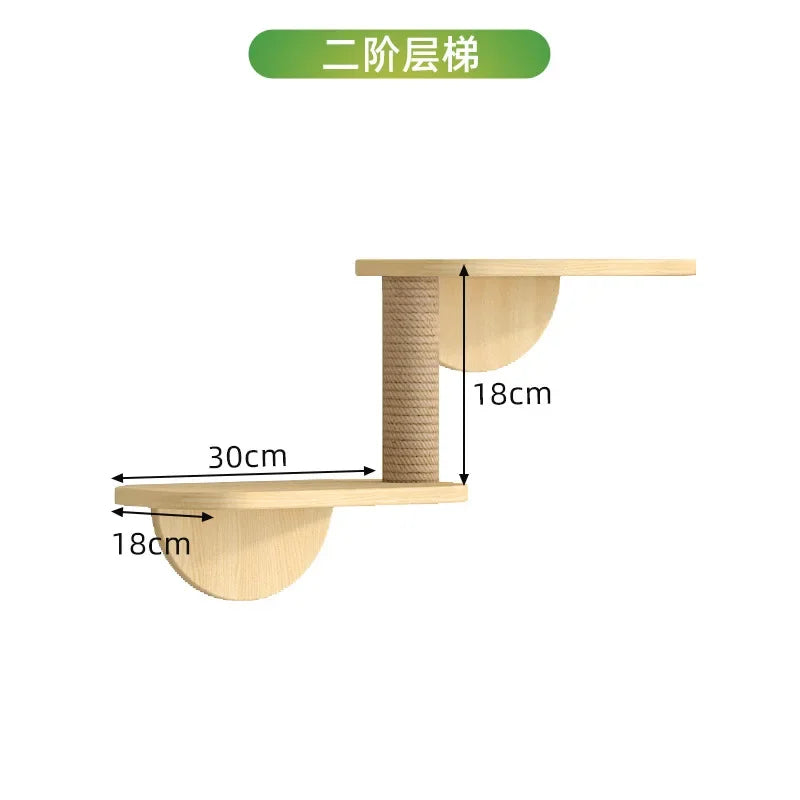 Wooden Wall Climbing Set for Cat