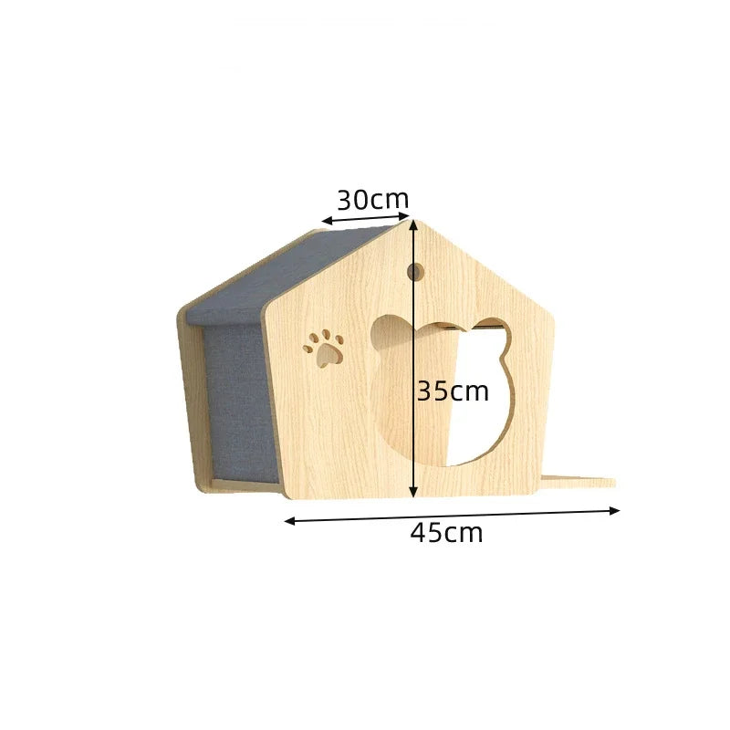 Wooden Wall Climbing Set for Cat