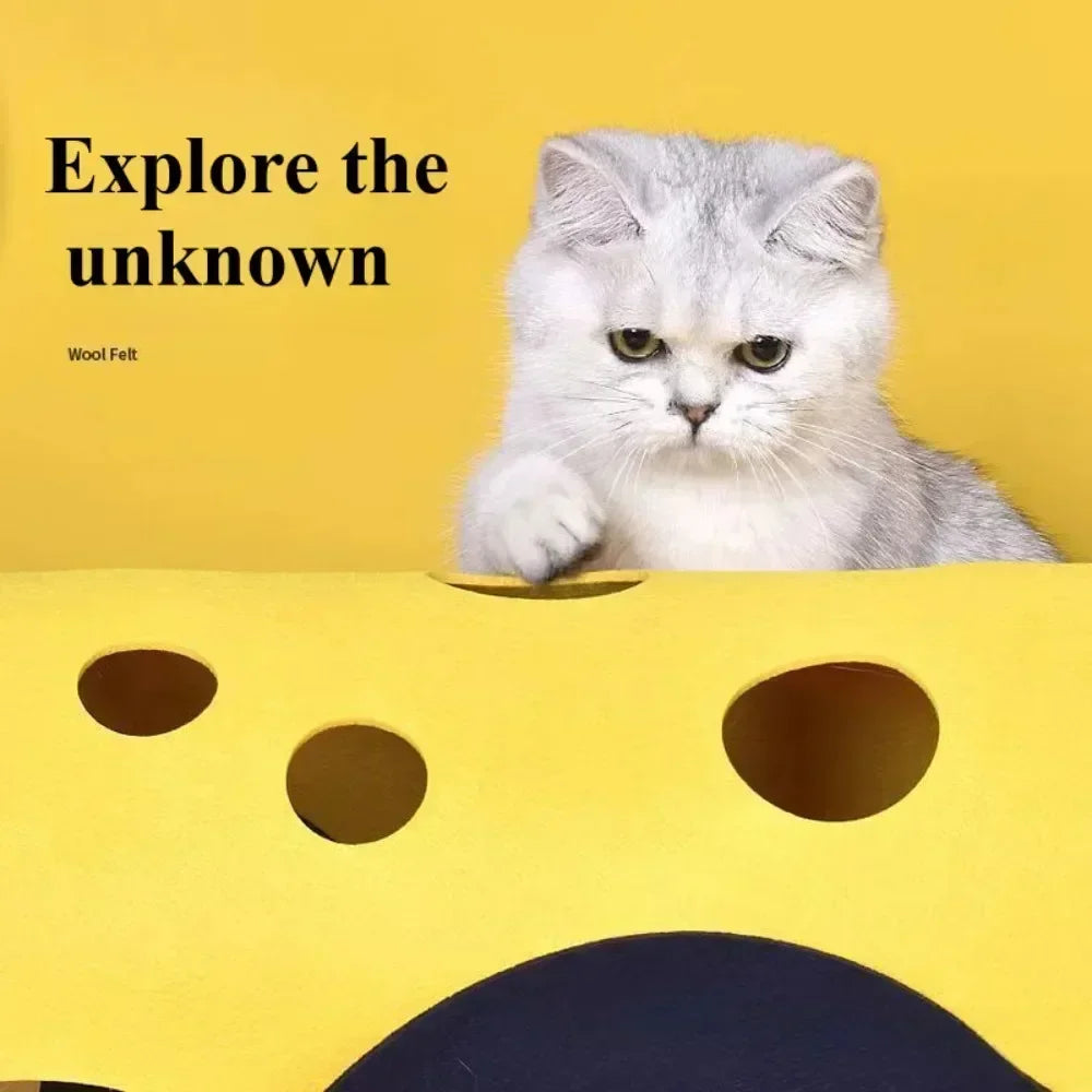 Cat Tunnels Bed Foldable Pet Tunnel Tube Bed with Holes
