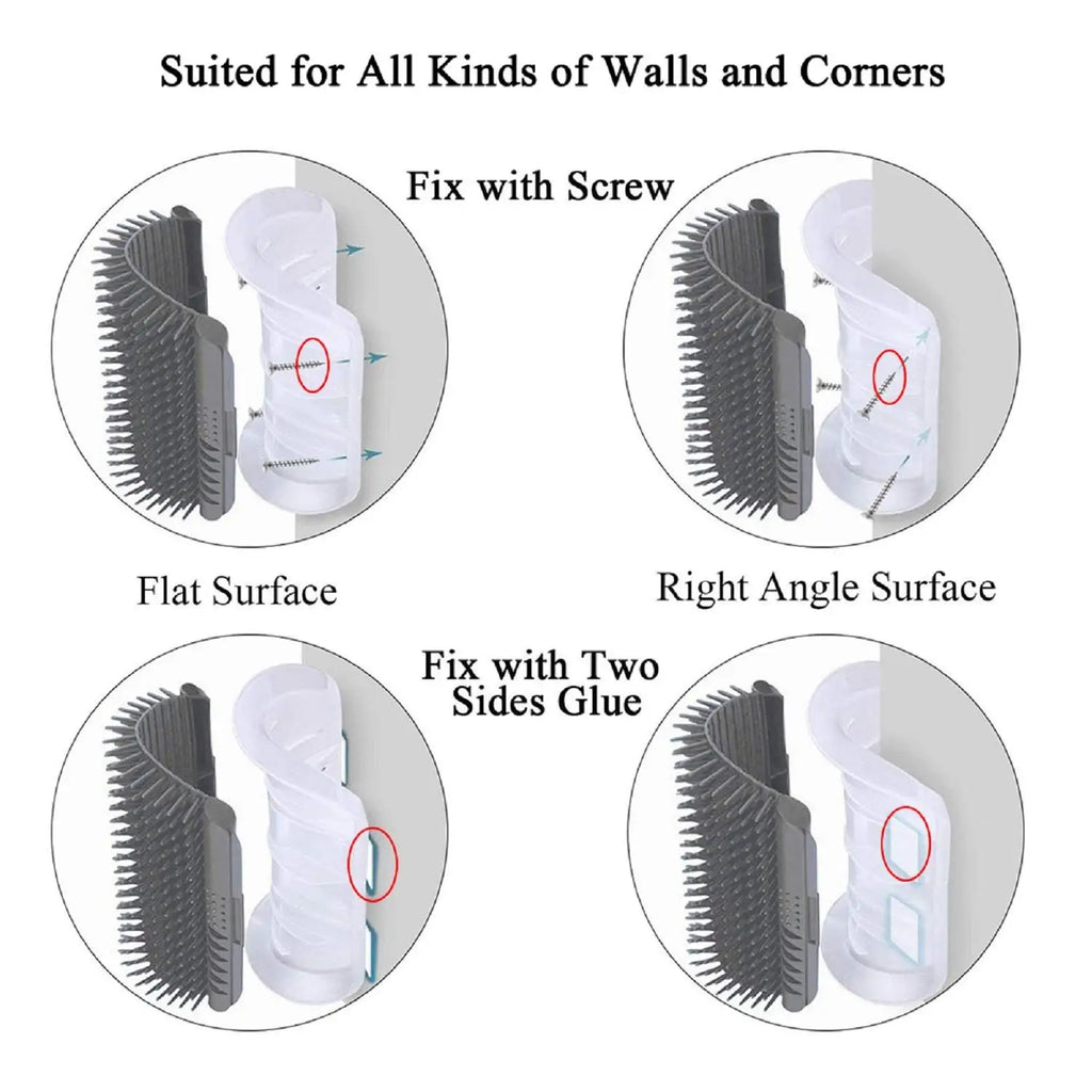 Cat Self Groomer,Soft Cat Wall Corner Scratcher
