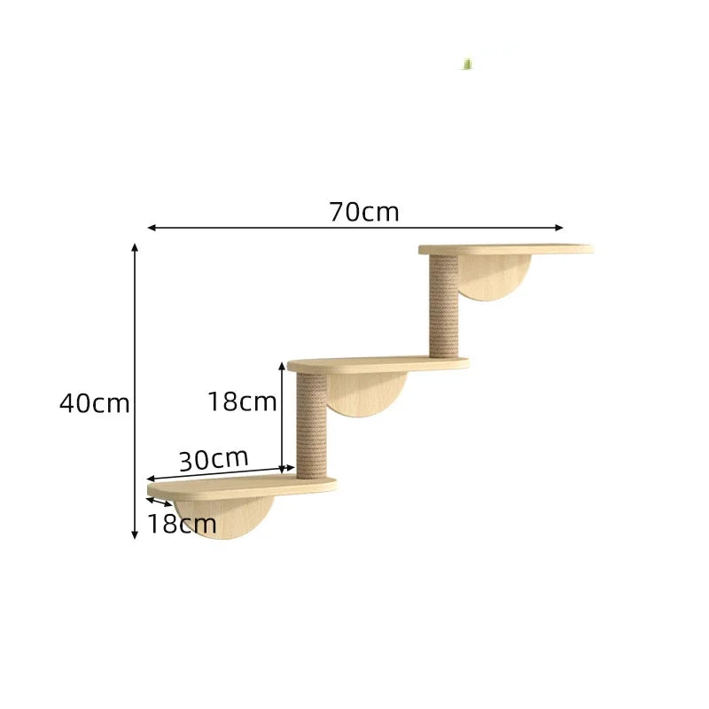 Wooden Wall Climbing Set for Cat